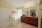 Master Bath with Jack-n-Jill vanities, garden