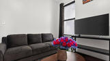 Sun-Filled Living Room with Large Windows