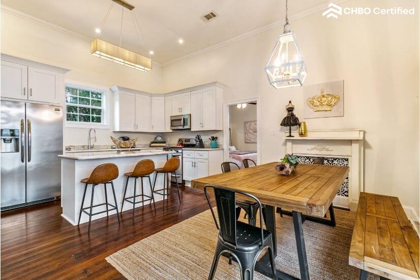 Dining table for  8 people plus add’l seati