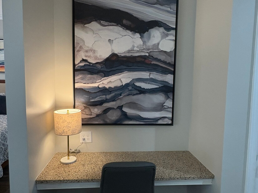 Granite desk niche for your computer