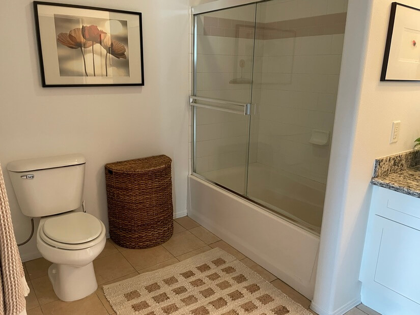 Shower with tub