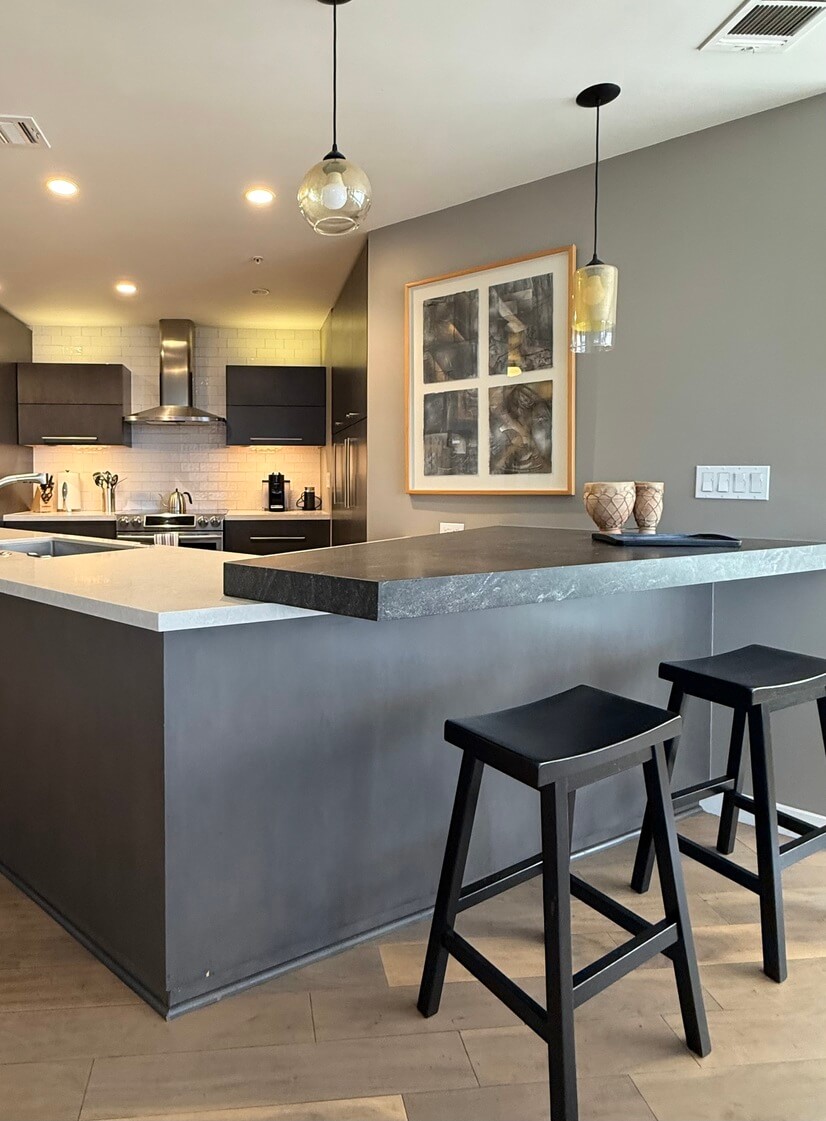 Counter top for casual dining or entertaining