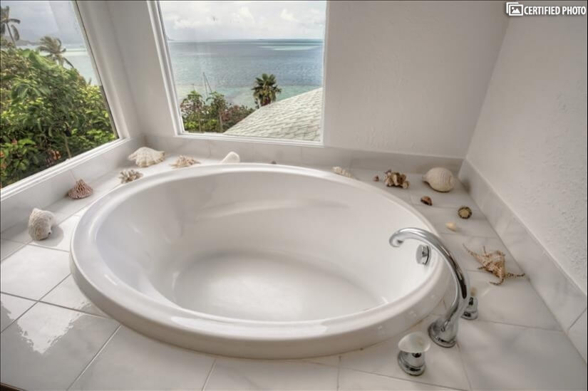 Relax in the soaking tub and enjoy the view