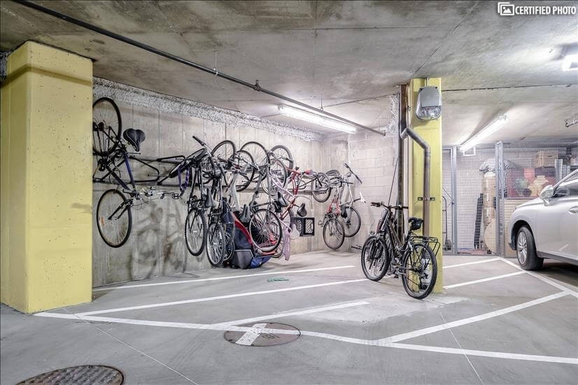 Bicycle rack in garage