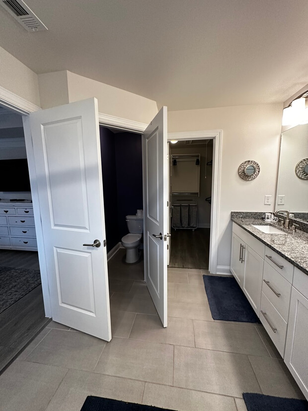 Master bath water closet and closet