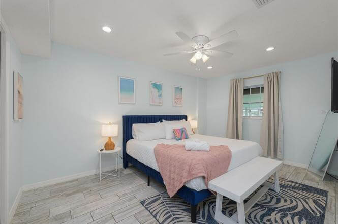 Comfortable king bed in master bedroom