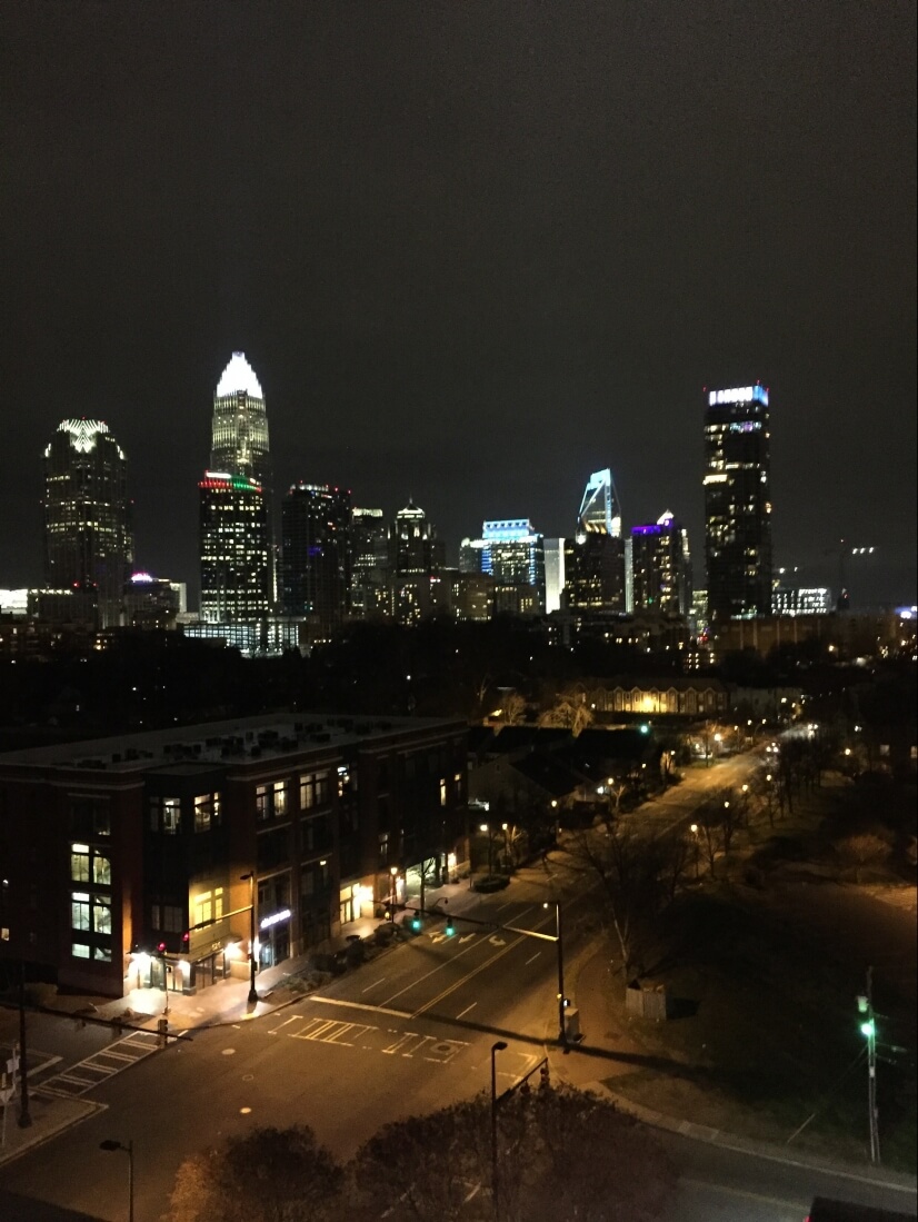 View of Uptown Charlotte from the Living Room