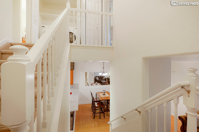 Connect upstairs to down  with regal bi-level staircase