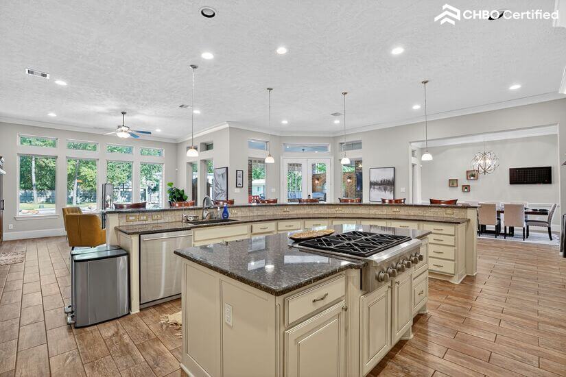 Chef’s kitchen with oversized island