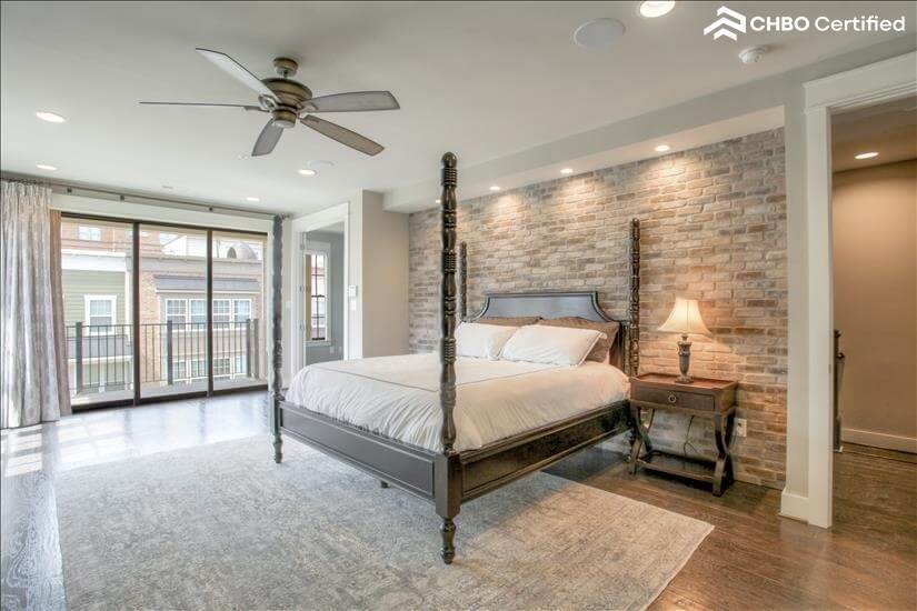 View to balcony in master bedroom