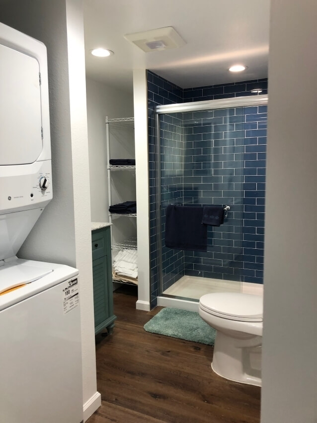 Bathroom with new washer/dryer