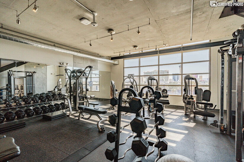 Burn some calories in this two-story fitness center! Views!!