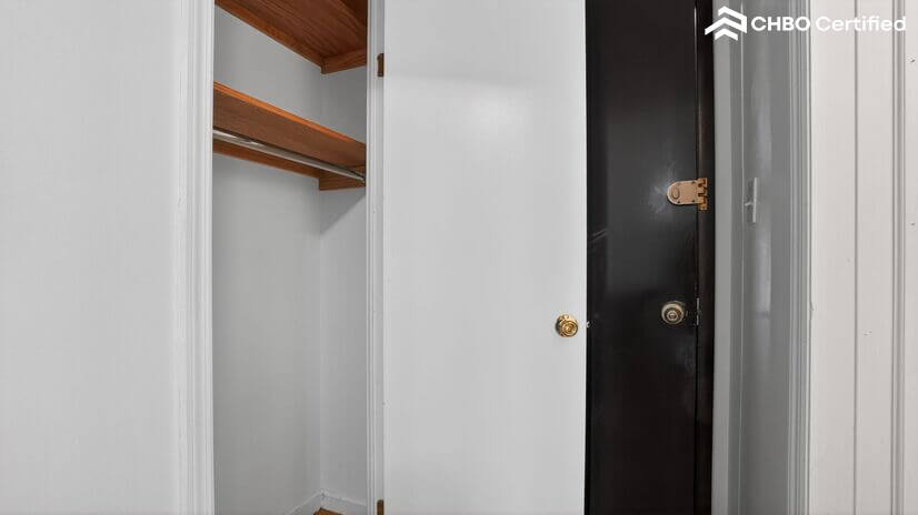 Spacious closet with built-in hanging space