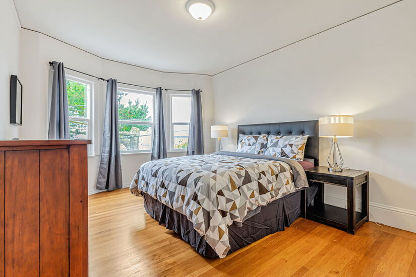 Bedroom 3 garden and partial ocean view