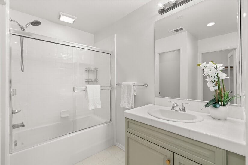 Second bathroom with shower bathtub
