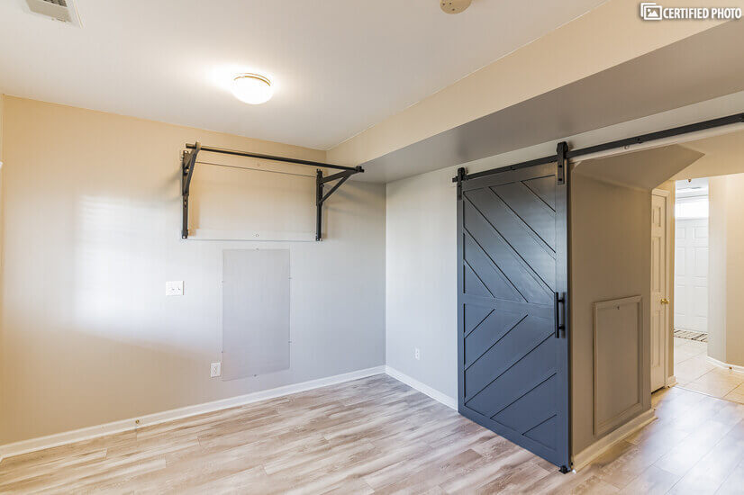 New barn door offers privacy from front entry