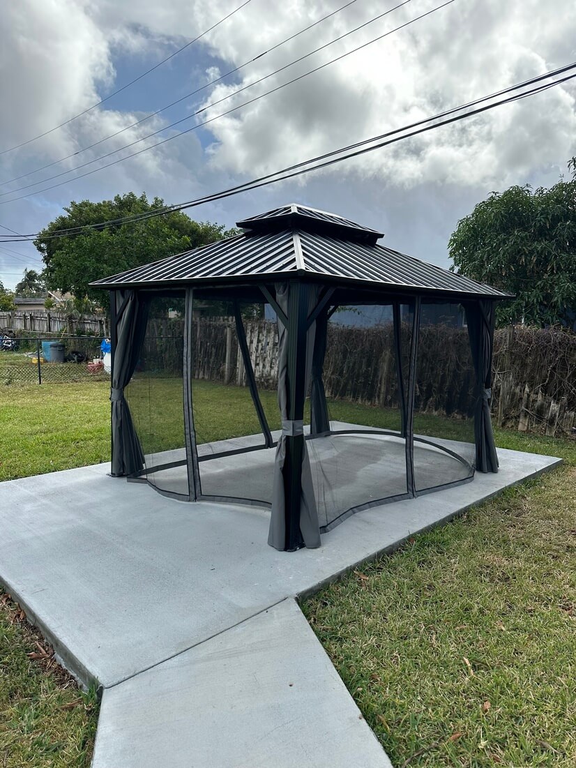 Backyard with gazebo & grill