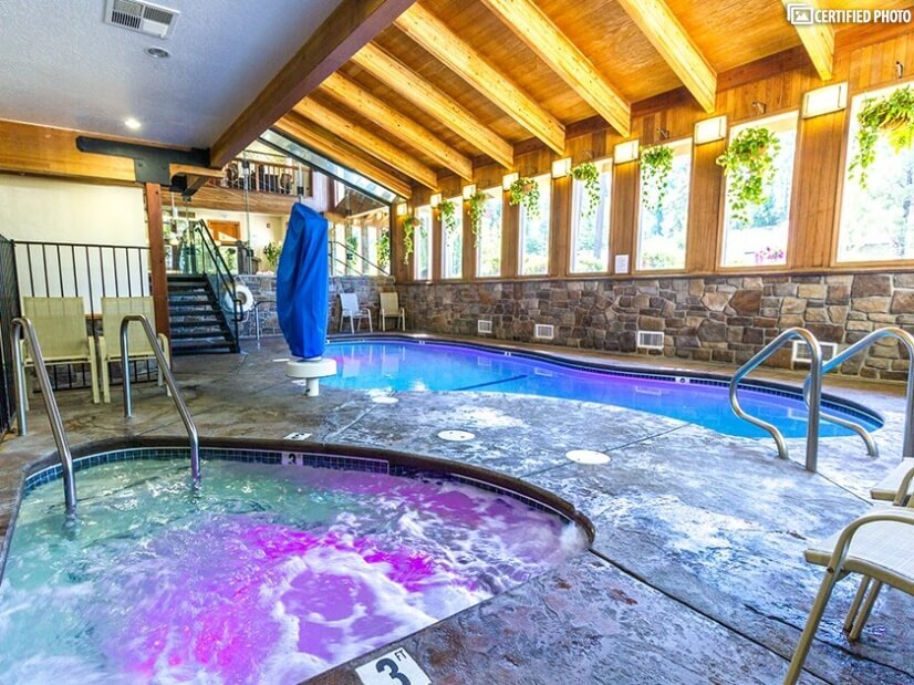 Indoor Heated Pool and Spa, Open Year Round.