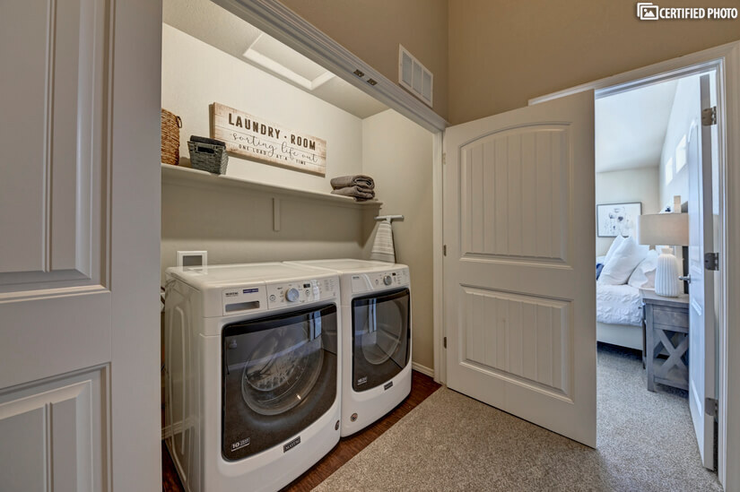 Spacious Area for Washer  and Dryer located upstairs