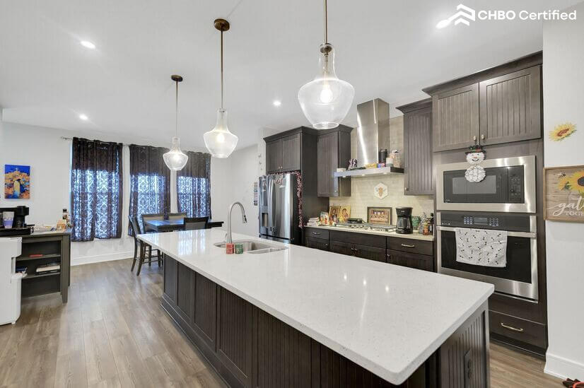 Second Floor Gourmet Kitchen facing woods