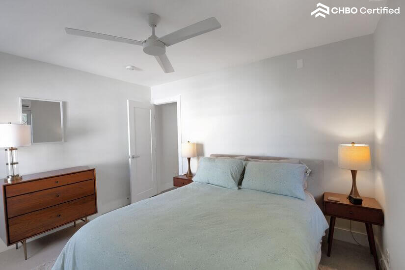 Rear bedroom with queen bed