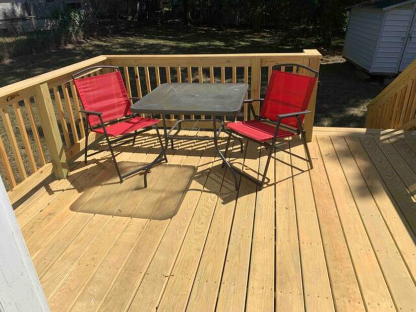 newly-built deck