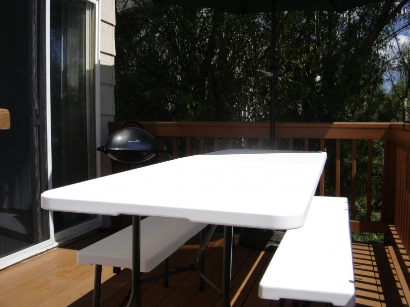 Main Level Deck with Grill, Table and Benches