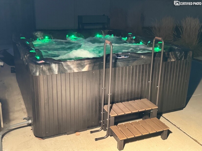 Hot Tub on Patio - night view