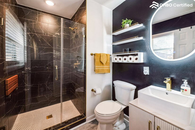 Fabulous Master Bath w/ lighted Bluetooth mirror