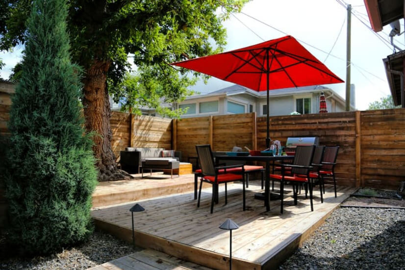 Private Deck with Outdoor Lighting and Gas Fireplace