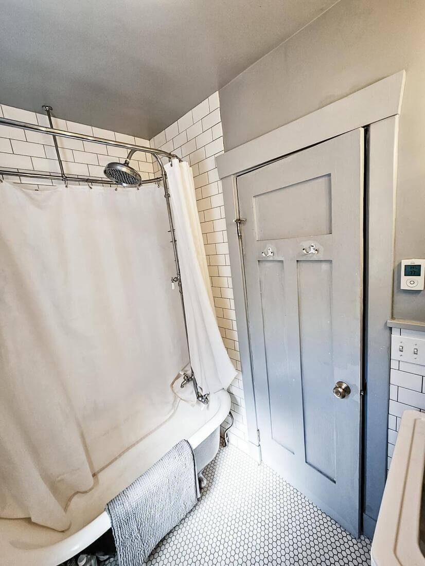 Bathroom with claw foot tub