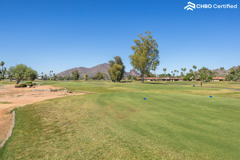 Golf with mountain views