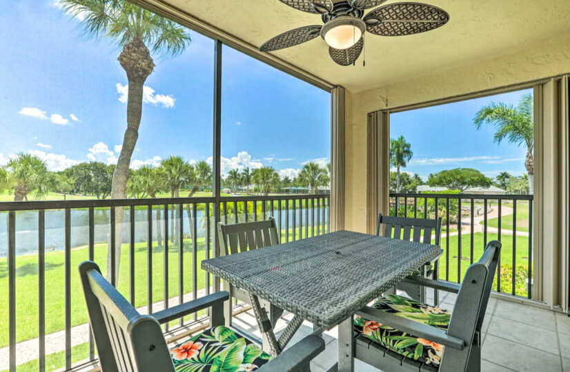 Patio overlooking golf course