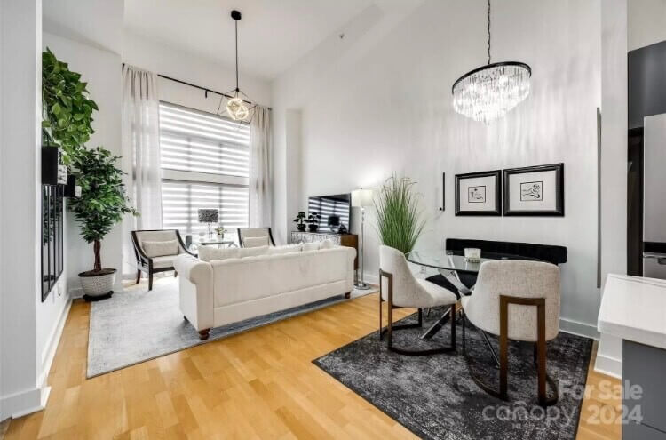 Living Room and Dining Area off kitchen