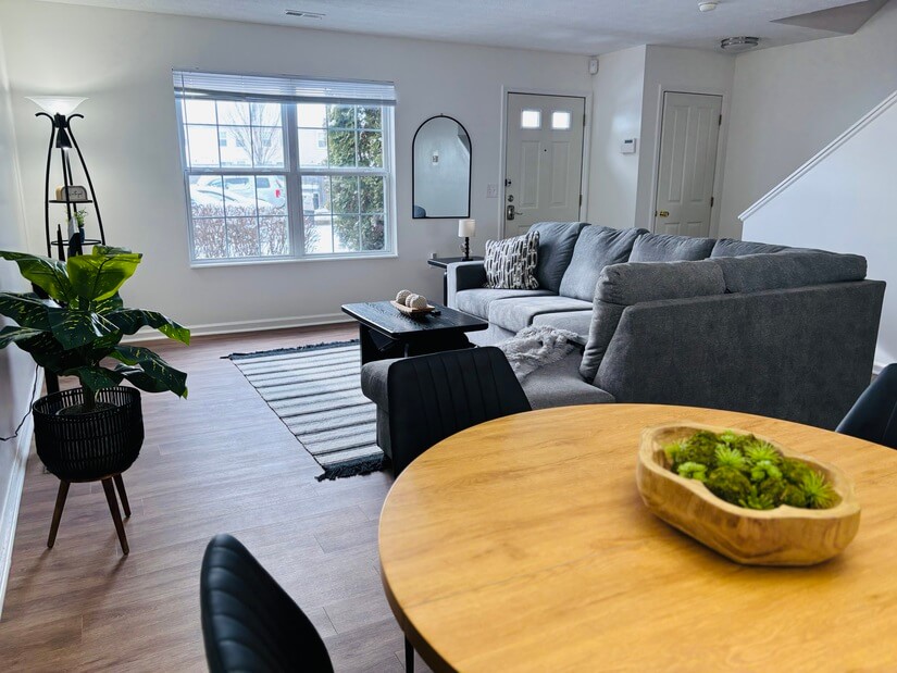 Dining and living room open concepts on first floor