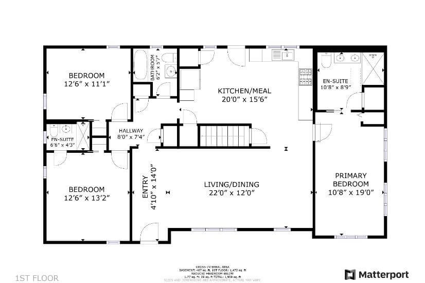 Upstairs floor plan