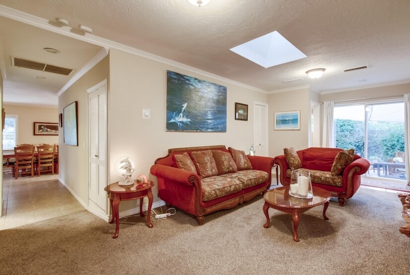 Family room & bedrooms separated & from living room& kitchen