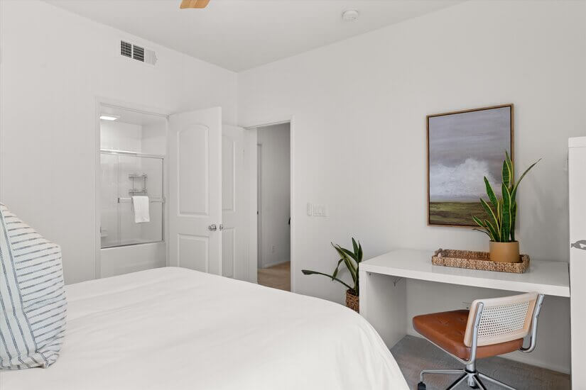 Second bedroom has dedicated workdesk