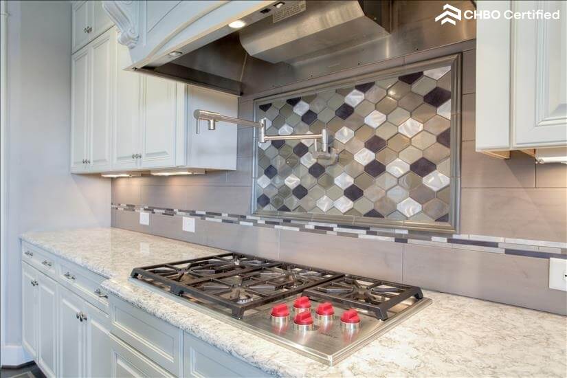 Wolf gas stove top and pot filler