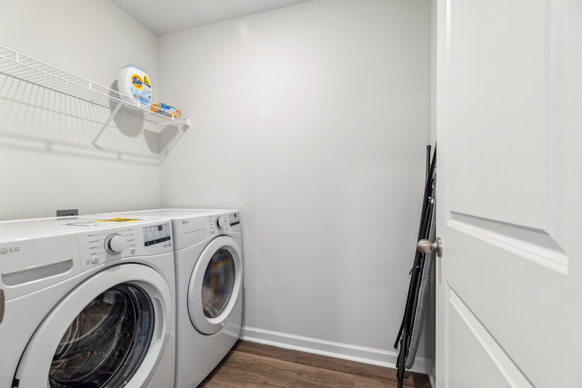Stay fresh with high-efficiency LG washer and dryer.
