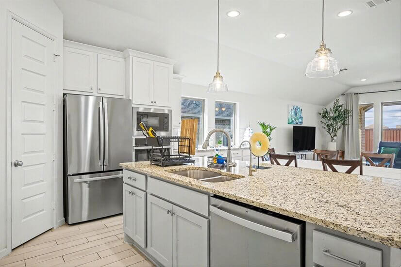 kitchen and living room