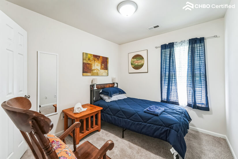 Twin bed with closet