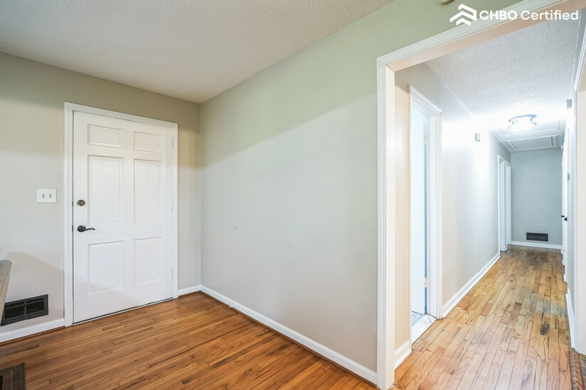 Front door and hall view