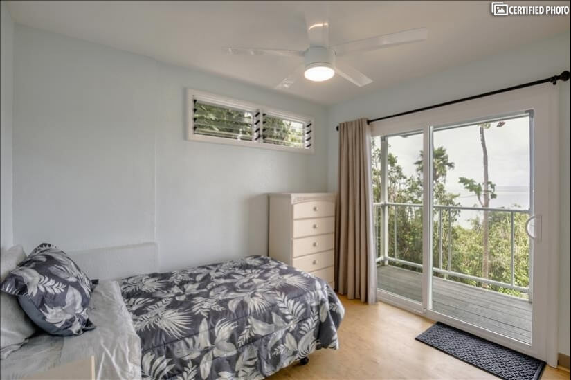 3rd bedroom with ocean views and balcony