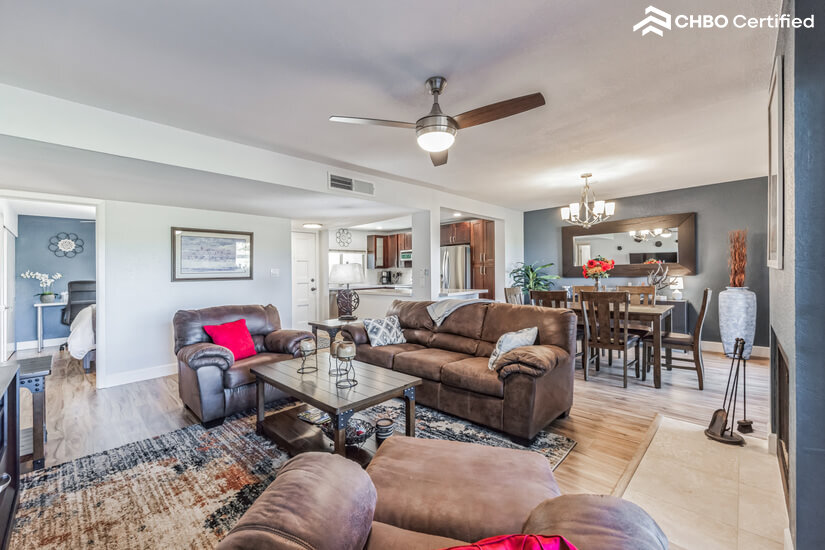 Dining room and living