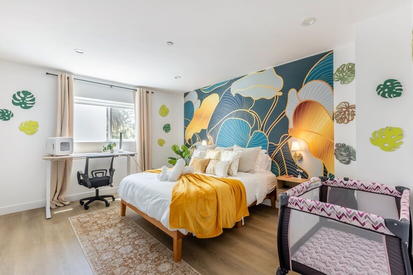 bedroom 2 with office desk.