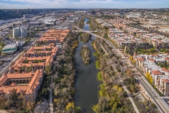 Aerial View along River