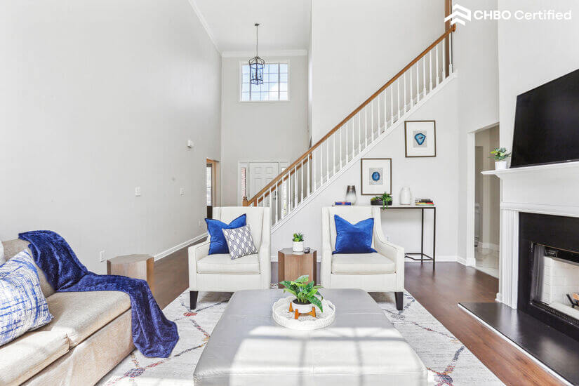 Family room looking at stairs