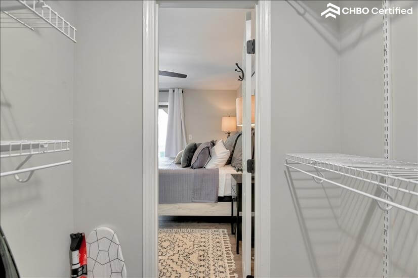 Ironing board, iron available for use