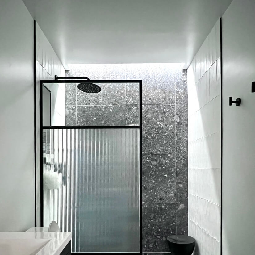 Gorgeous Master shower with cove light